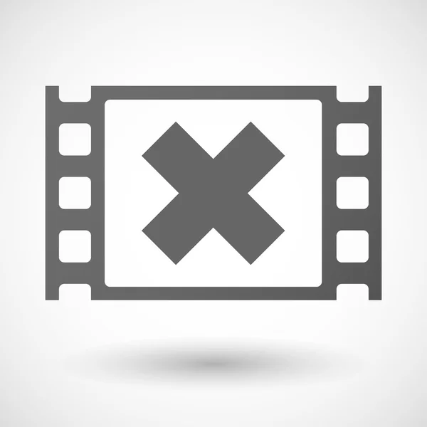 Cadre de film 35mm avec un signe x — Image vectorielle