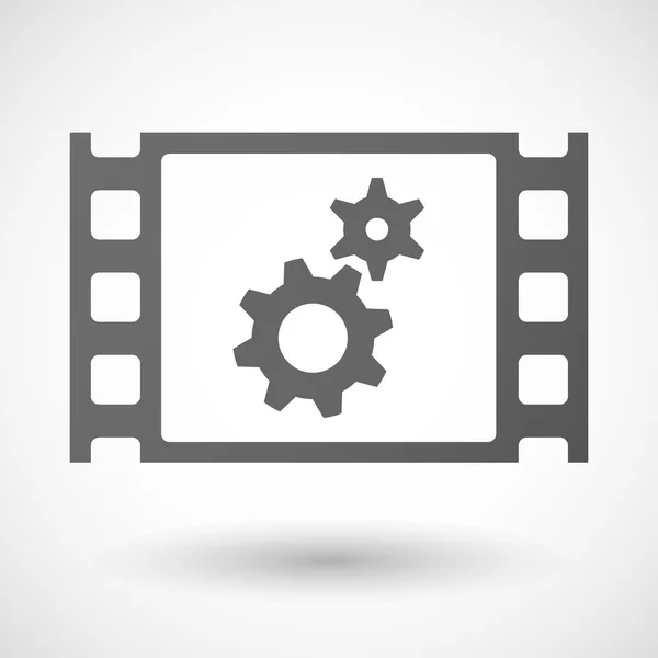 35mm film frame with two gears — Stockvector