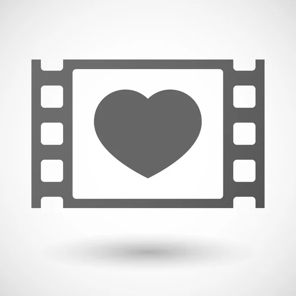 35mm film frame with a heart — Stock Vector