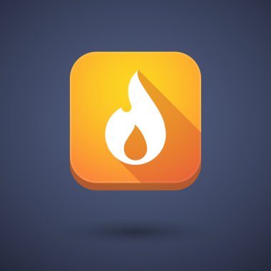App button with a flame