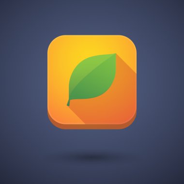 App button with a leaf