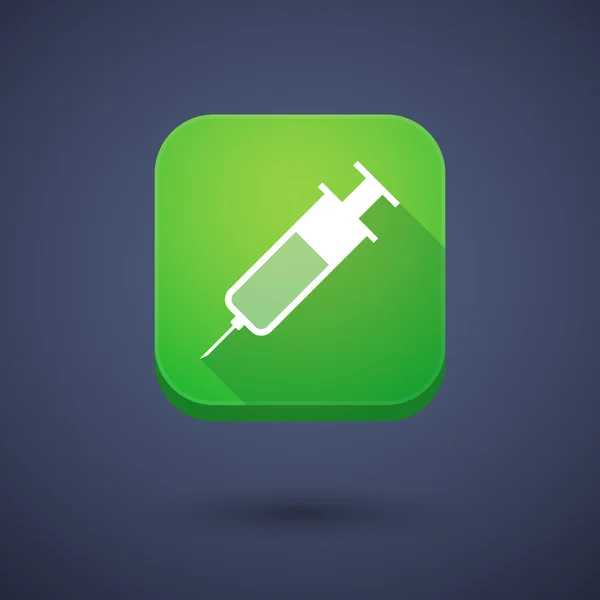 Bouton App avec une seringue — Image vectorielle