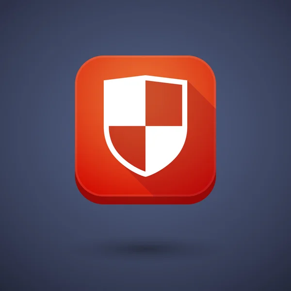App button with a shield — Stok Vektör