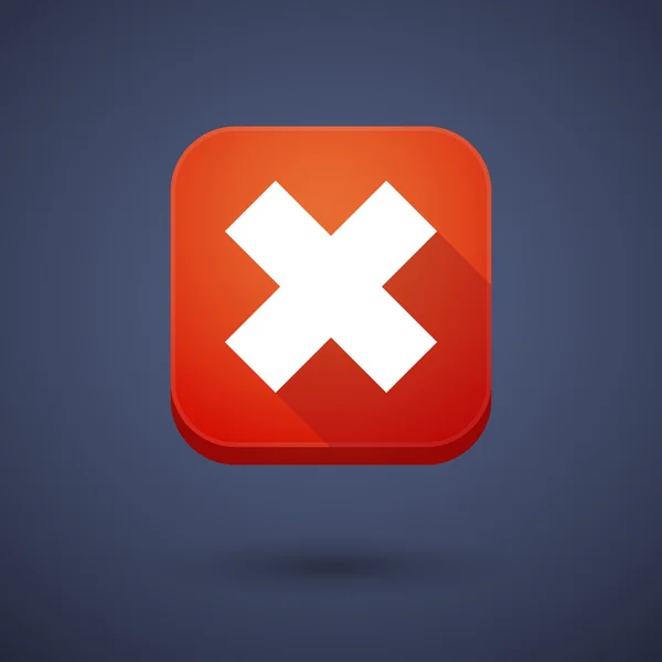 App button with an x sign — 스톡 벡터