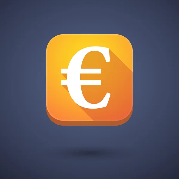 Botão de aplicação com um sinal de euro — Vetor de Stock