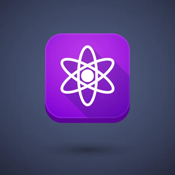 Botão de aplicativo com um átomo — Vetor de Stock