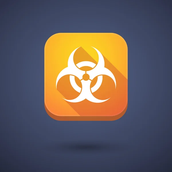 Bouton App avec un signe de danger biologique — Image vectorielle