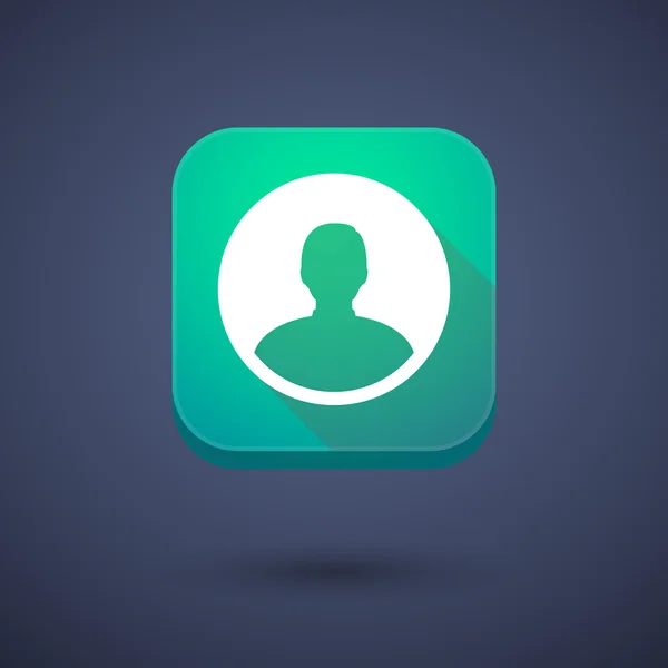 App button with a male avatar — Stock vektor