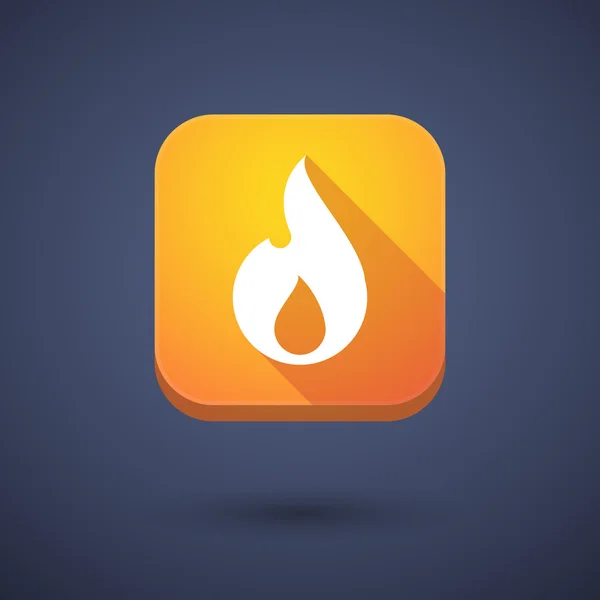 App button with a flame — Stock Vector