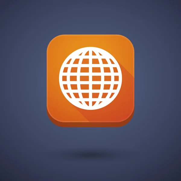 App button with a world globe — Stock vektor