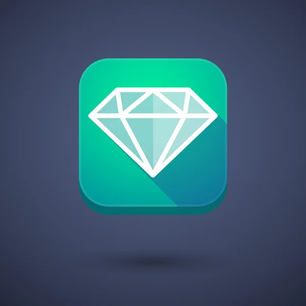 App button with a diamond — ストックベクタ