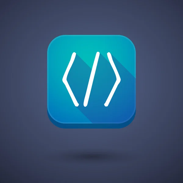 Bouton App avec un signe de code — Image vectorielle