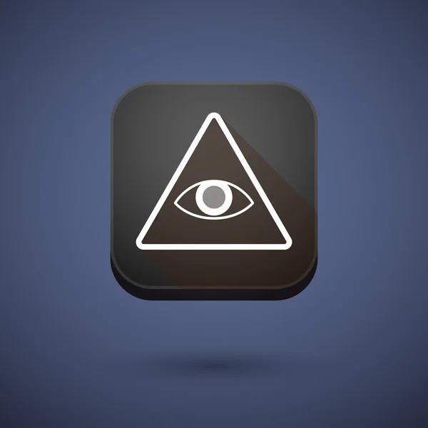 Bouton App avec un œil tout voyant — Image vectorielle