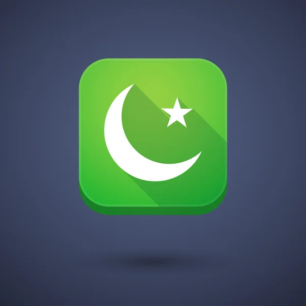 Pulsante app con un segno islam — Vettoriale Stock