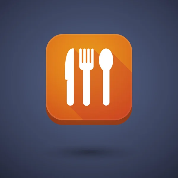 App button with cutlery — Stock Vector