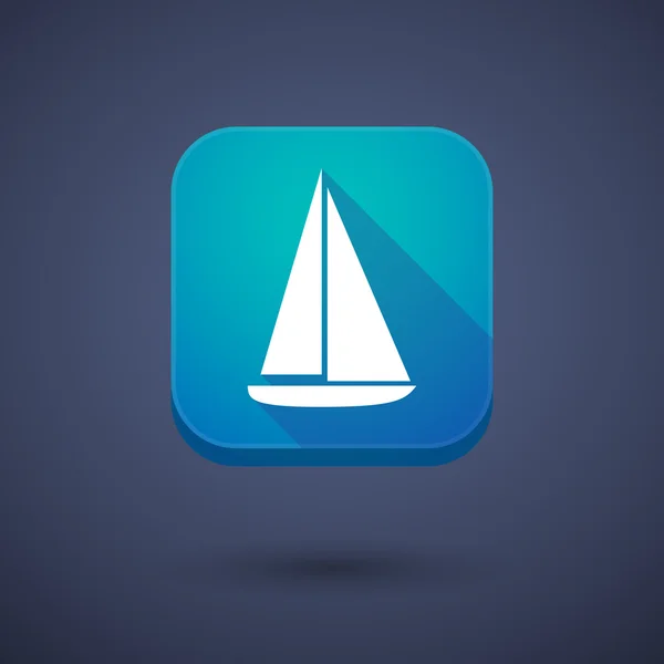 App button with a ship — 스톡 벡터