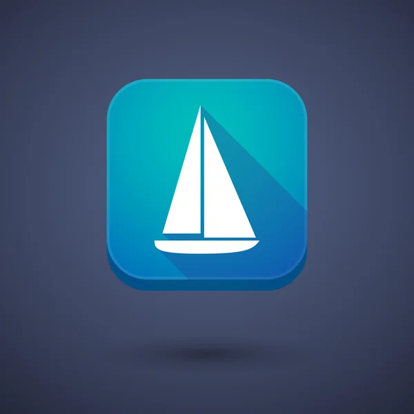 Pulsante app con una nave — Vettoriale Stock