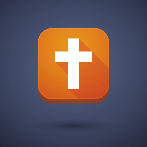 App button with a christian cross — Stok Vektör