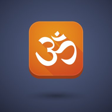 App button with an om sign