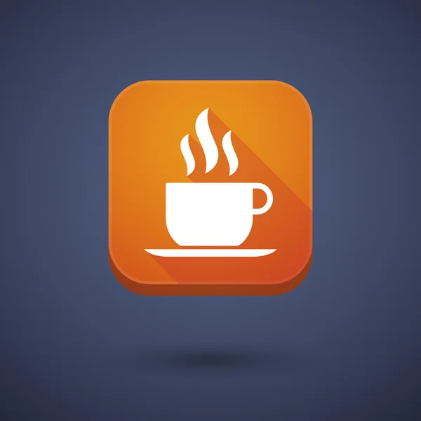 Botón de aplicación con una taza de café — Vector de stock