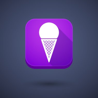 App button with a cone ice cream