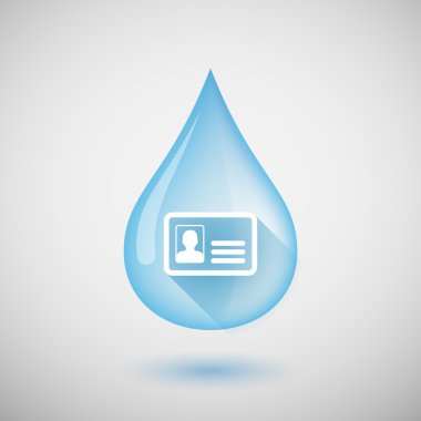 Uzun gölge su damla simgesi kimlik kartı ile