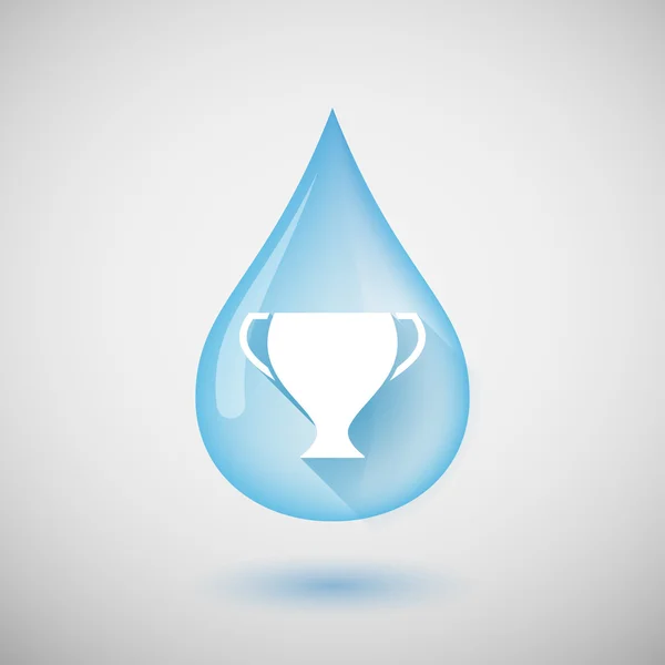 Ícone de gota de água de sombra longa com um copo — Vetor de Stock