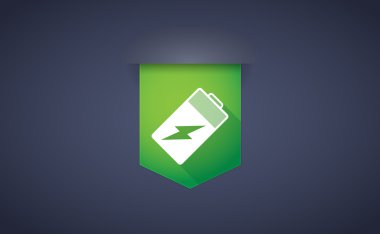 uzun bir batarya ile gölge kurdele simgesi