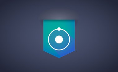 uzun gölge kurdele simgesi ile bir atom
