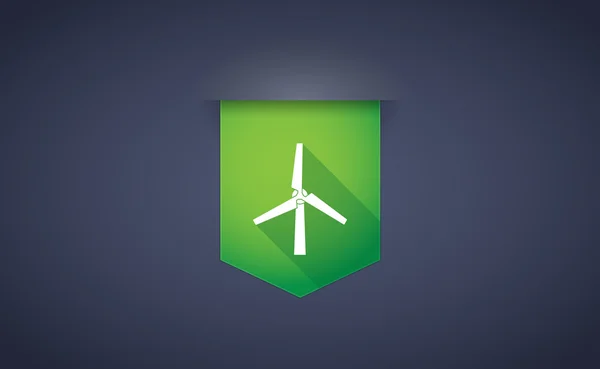 Lange schaduw lint pictogram met een windgenerator — Stockvector