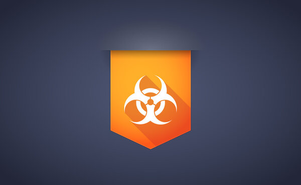 длинный значок теневой ленты с знаком биологической опасности
