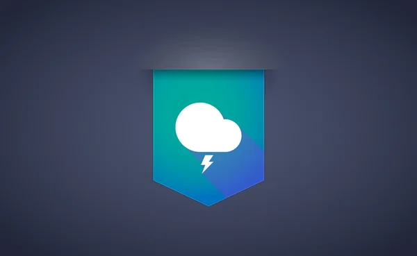 Lange schaduw lint pictogram met een stormachtige wolk — Stockvector
