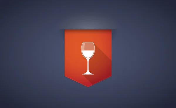 Ícone de fita de sombra longa com uma xícara de vinho — Vetor de Stock