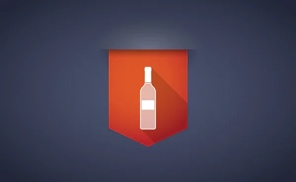 Icono de cinta de sombra larga con una botella de vino — Archivo Imágenes Vectoriales