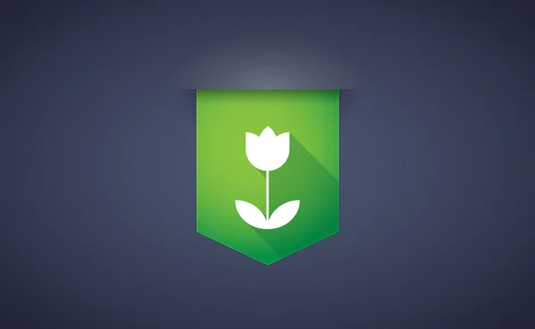 Icono de cinta de sombra larga con un tulipán — Archivo Imágenes Vectoriales