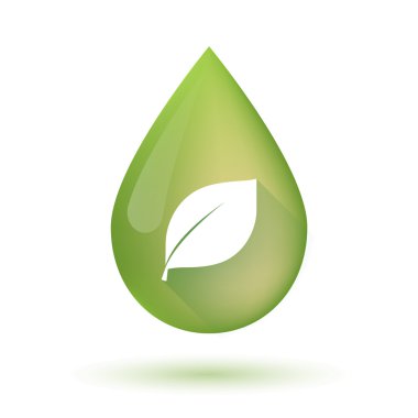 Zeytin yağı damla simgesi bir yaprak ile