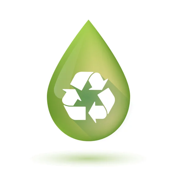 Icône de goutte d'huile d'olive avec un panneau de recyclage — Image vectorielle