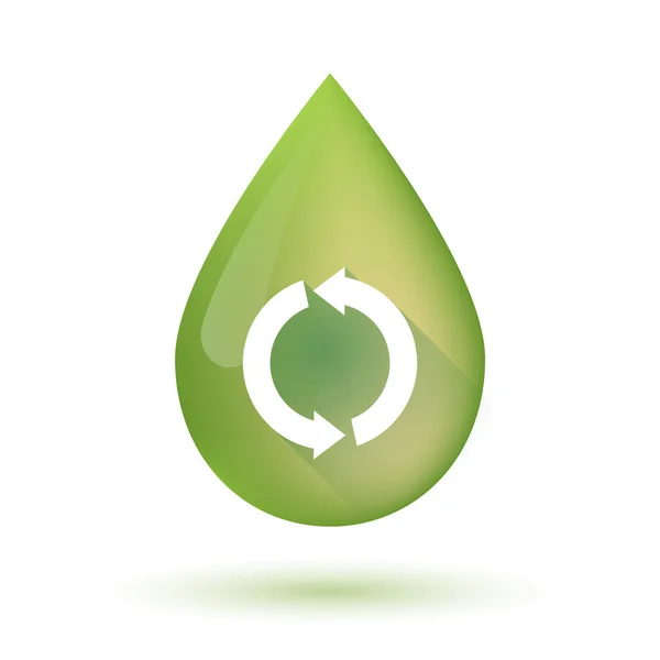 Olijfolie daling pictogram met een recycle teken — Stockvector