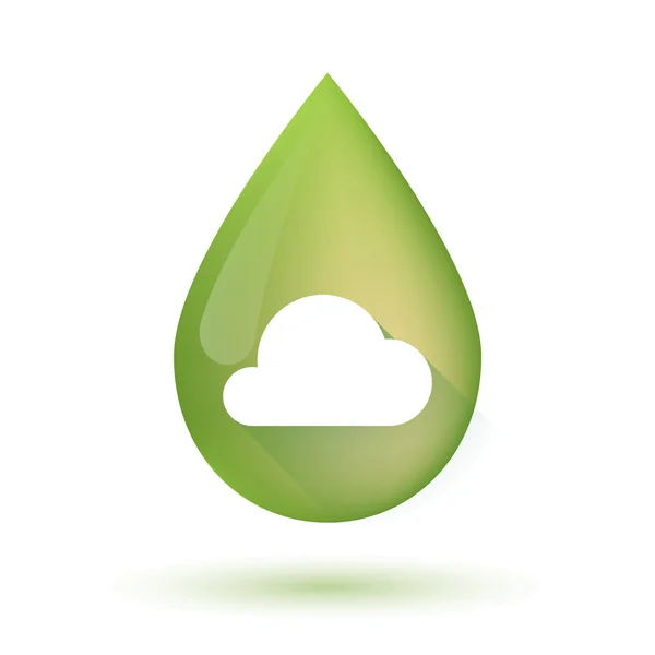 Icona goccia olio di oliva con una nuvola — Vettoriale Stock