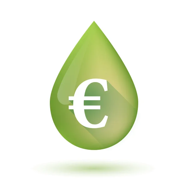 Olive oil drop icon with an euro sign — Stock Vector