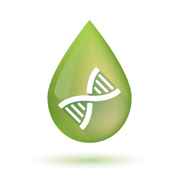 Olive oil drop icon with a DNA sign — Stock Vector