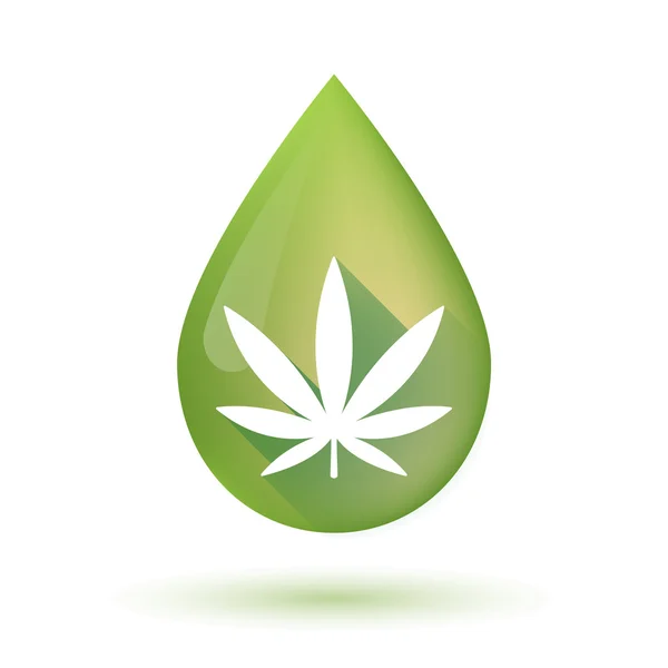 Olive oil drop icon with a marijuana leaf Stock Vector