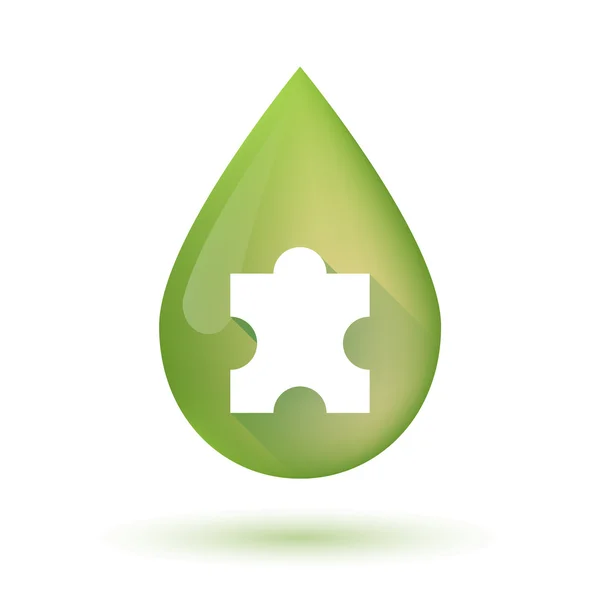 Olive oil drop icon with a puzzle piece Stock Vector