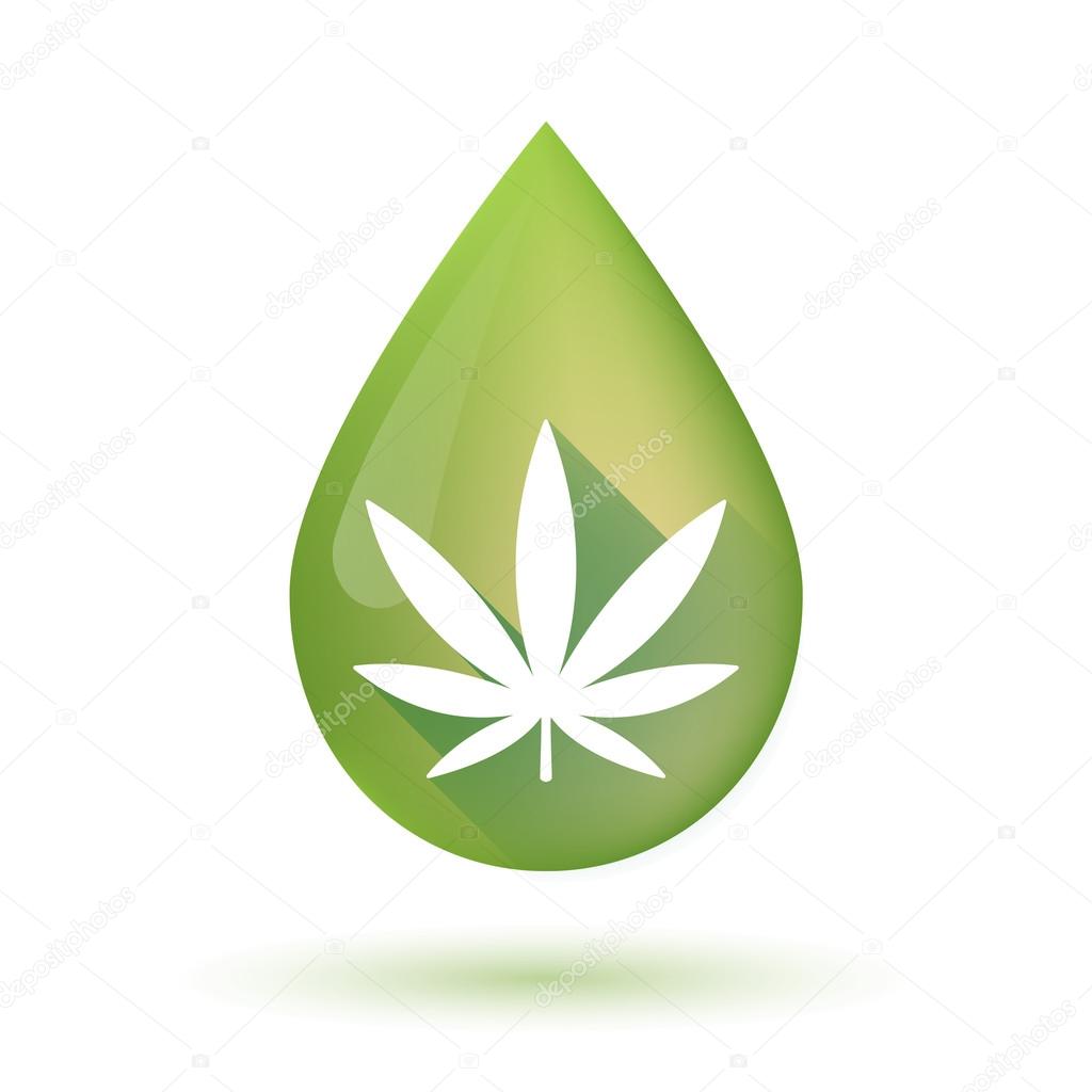 Olive oil drop icon with a marijuana leaf