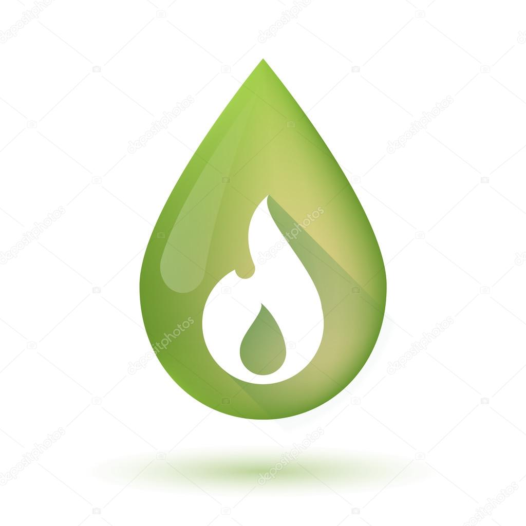 Olive oil drop icon with a flame