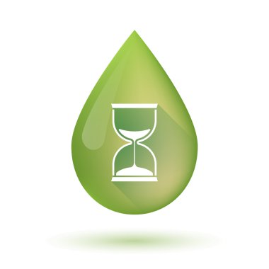 Zeytin yağı damla simgesi bir kum saati ile