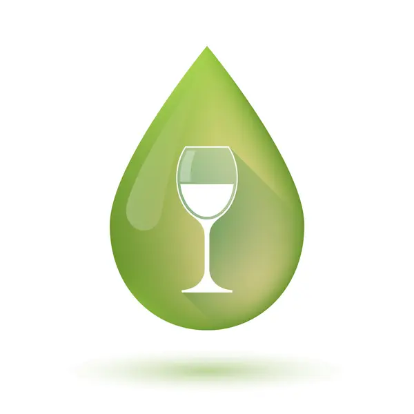 Olivenöl-Tropfen-Symbol mit einer Tasse Wein — Stockvektor