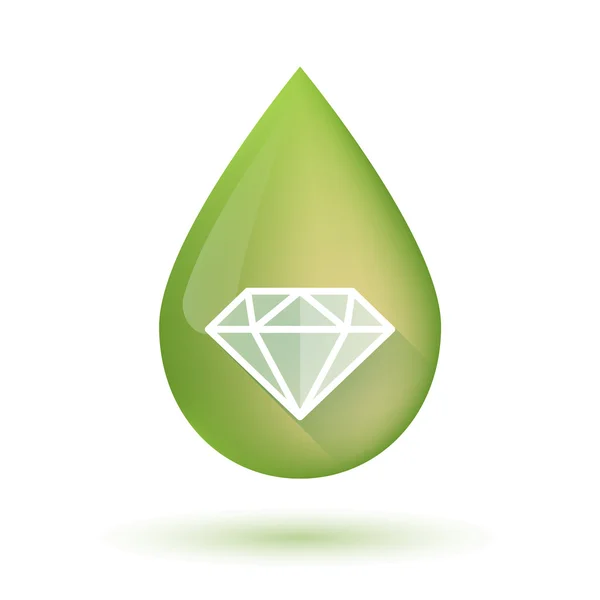 Olivový olej přetažení ikony s diamantem — Stockový vektor