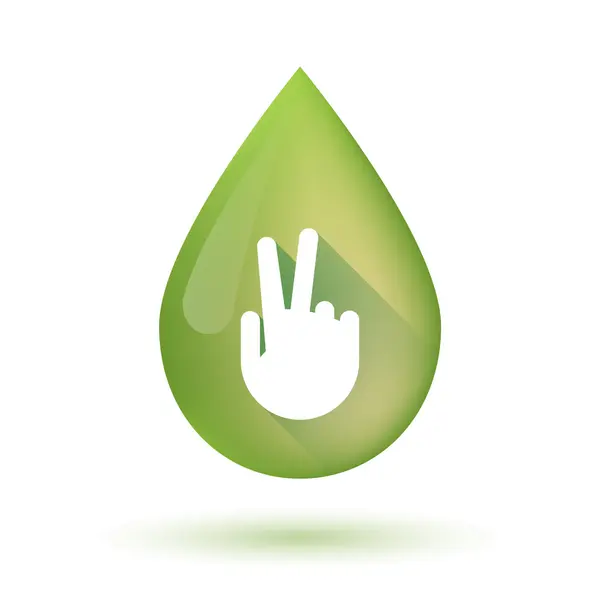 Olivový olej přetažení ikony s Vítězné gesto — Stockový vektor