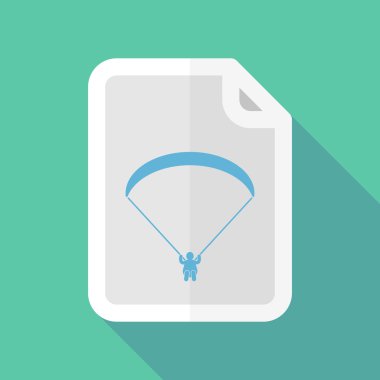 Uzun bir yamaçparaşütü ile gölge belge simgesi